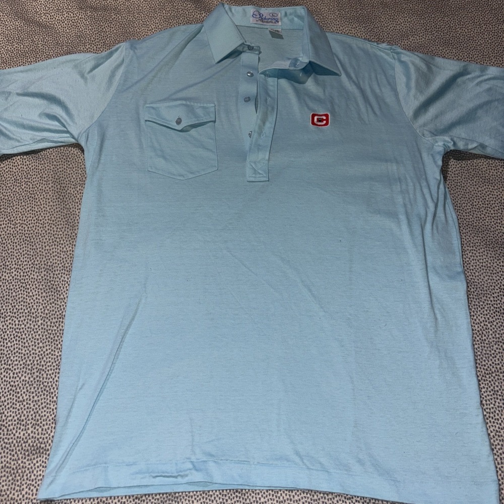 Vintage‎ Pickering Men's Large Single Stitch Golf Polo 100% Pure Lisle Cotton